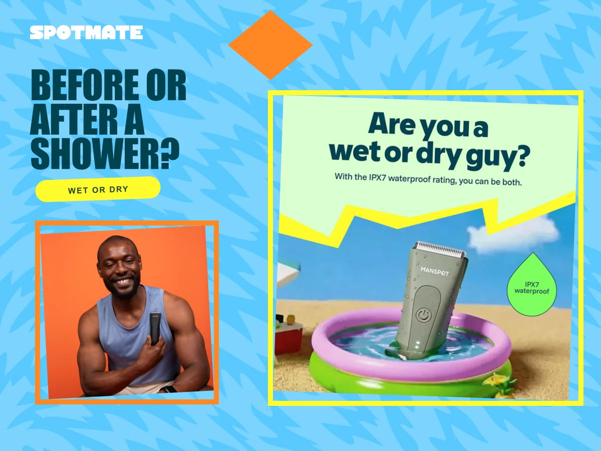 Wet or dry grooming comparison for shaving before or after a shower