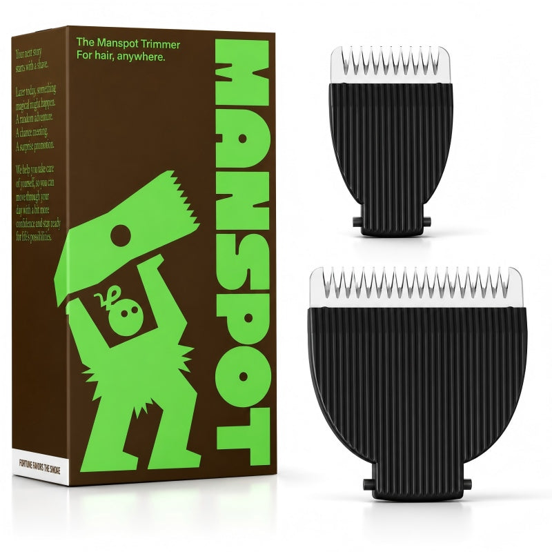 MANSPOT Replacement Blades 2-pack with box and two black ceramic heads