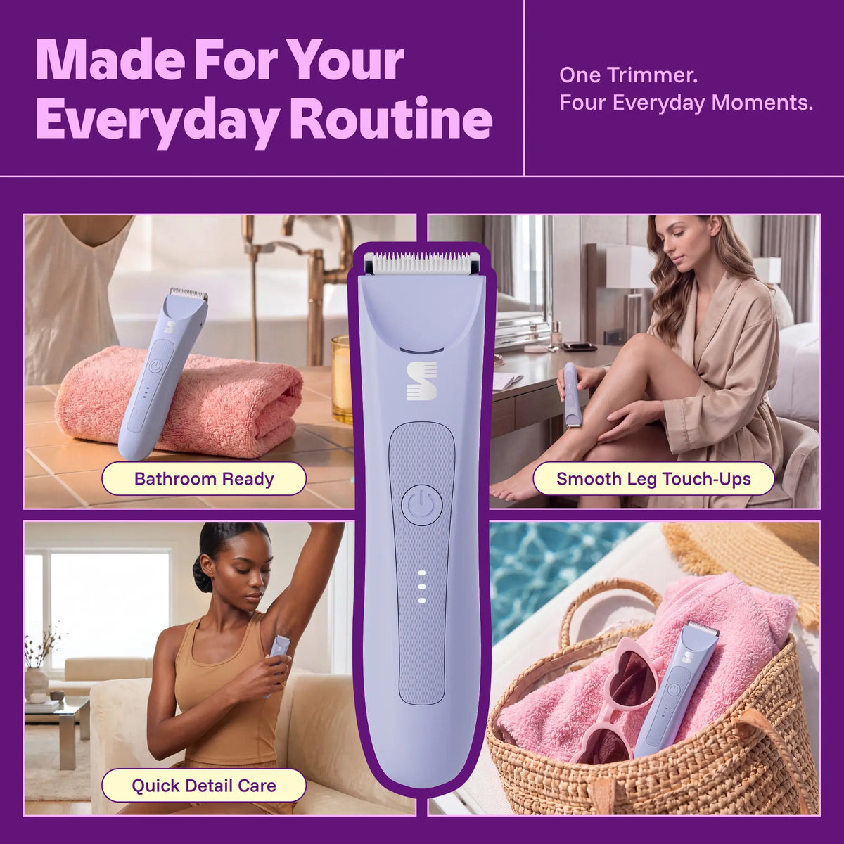 LADYSPOT Slim purple trimmer everyday body grooming routine 