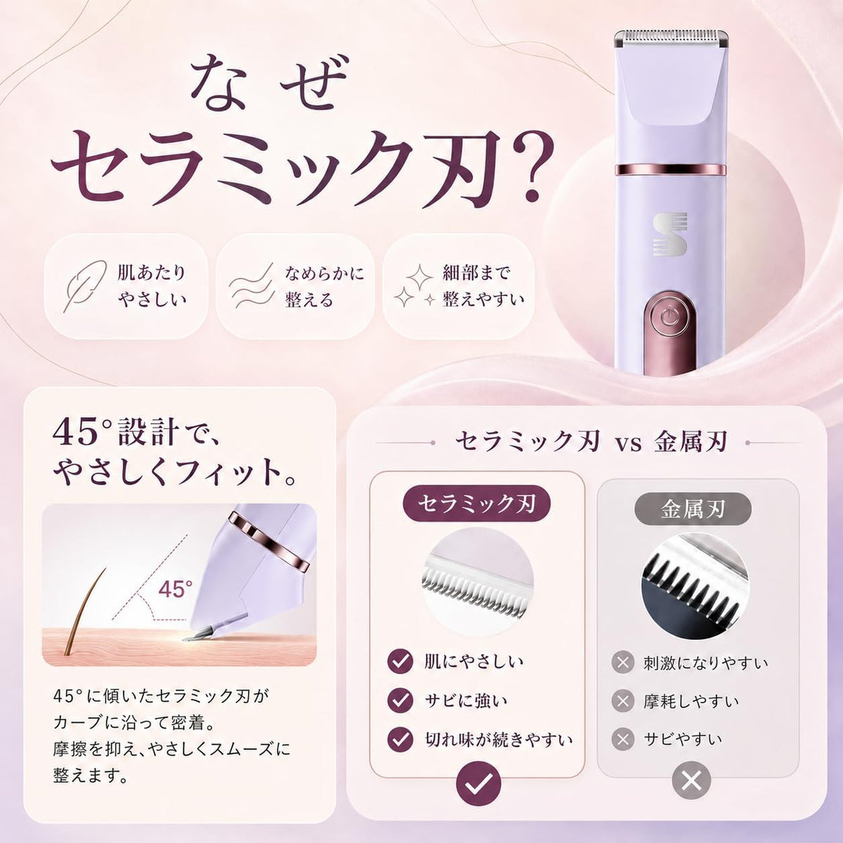 LADYSPOT SWIM 5-IN-1 VIO ボディシェーバー Lavender features JP gallery 5 