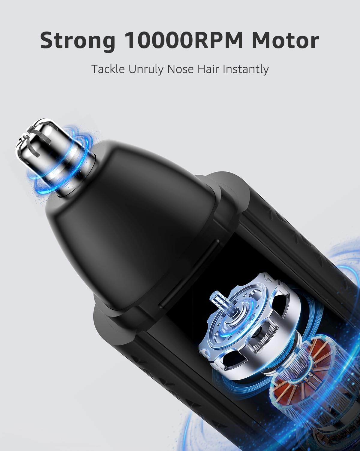 MANSPOT nose trimmer 10000 RPM motor feature graphic