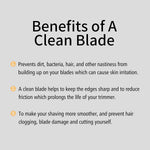 Clean blade benefits for reducing buildup friction clogging and irritation