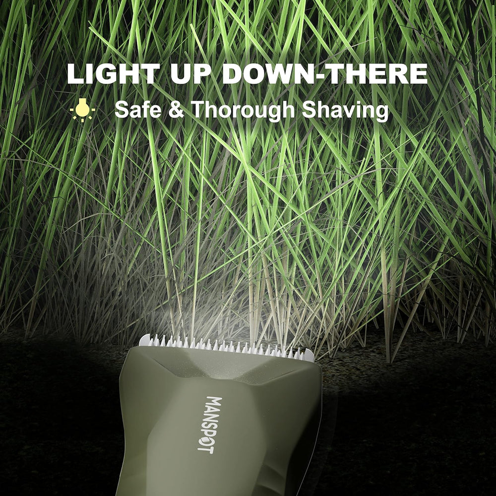 MANSPOT HC-W017 metallic green body trimmer LED illumination detail 