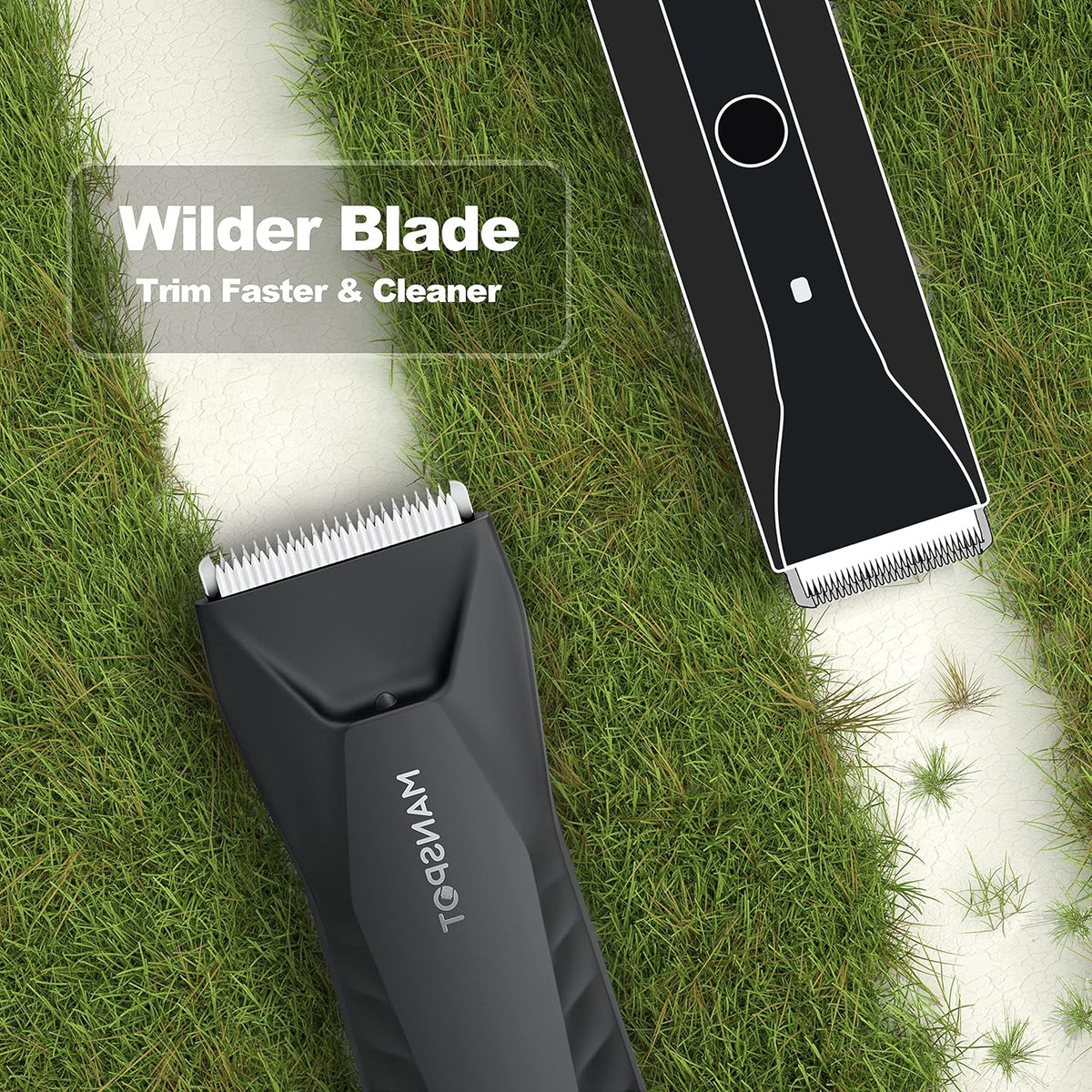 MANSPOT HC-W017 wide ceramic blade trimming dense body hair hover image