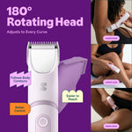SpinDuo 180 degree rotating trimmer head for underarms legs and external bikini area