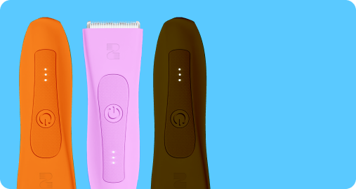 Three SPOTMATE body trimmers in orange, pink and black for grooming bundles