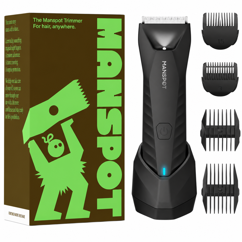 MANSPOT HC-W017 body trimmer with new retail packaging and four guide combs 