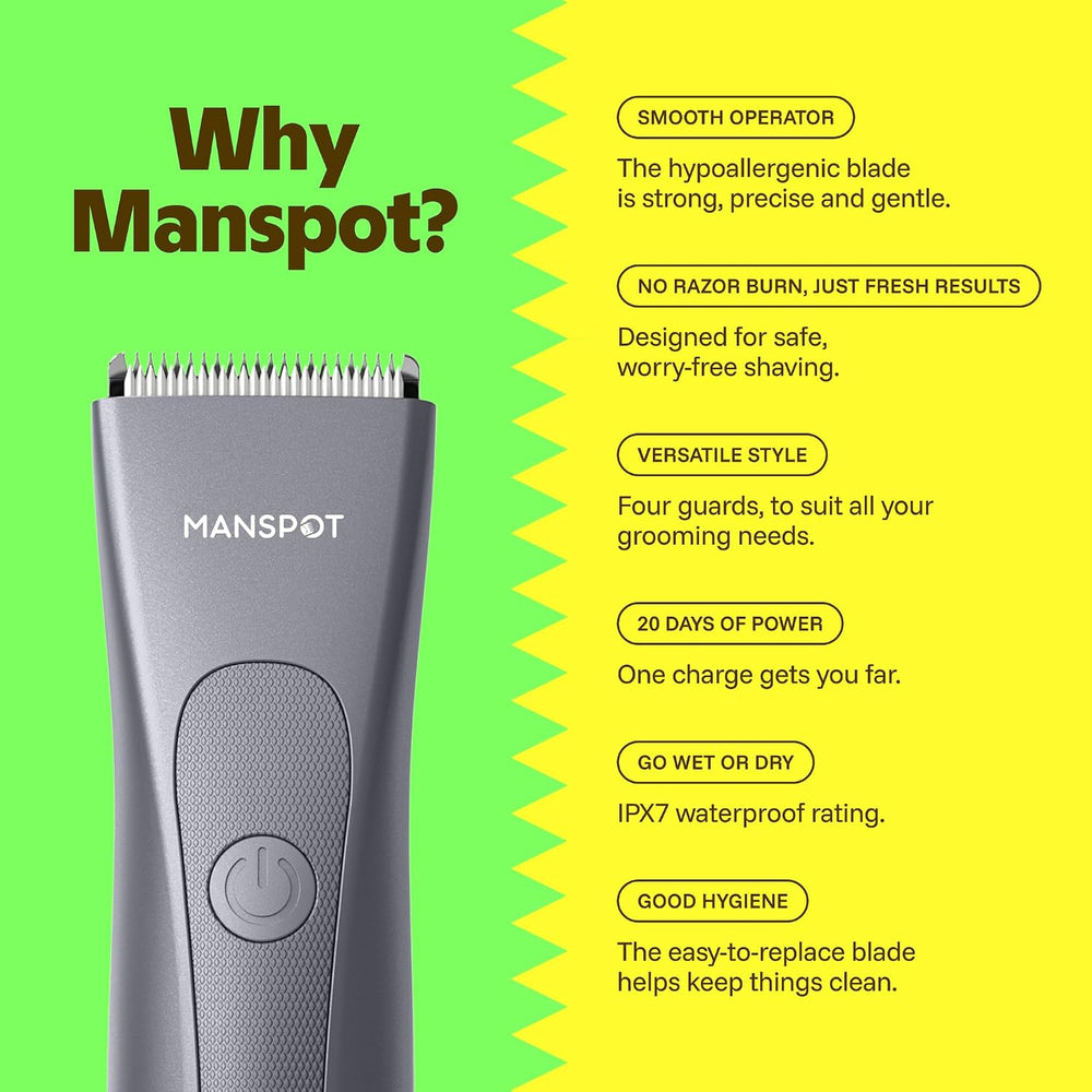 MANSPOT HC-W003A metallic gray trimmer feature overview 