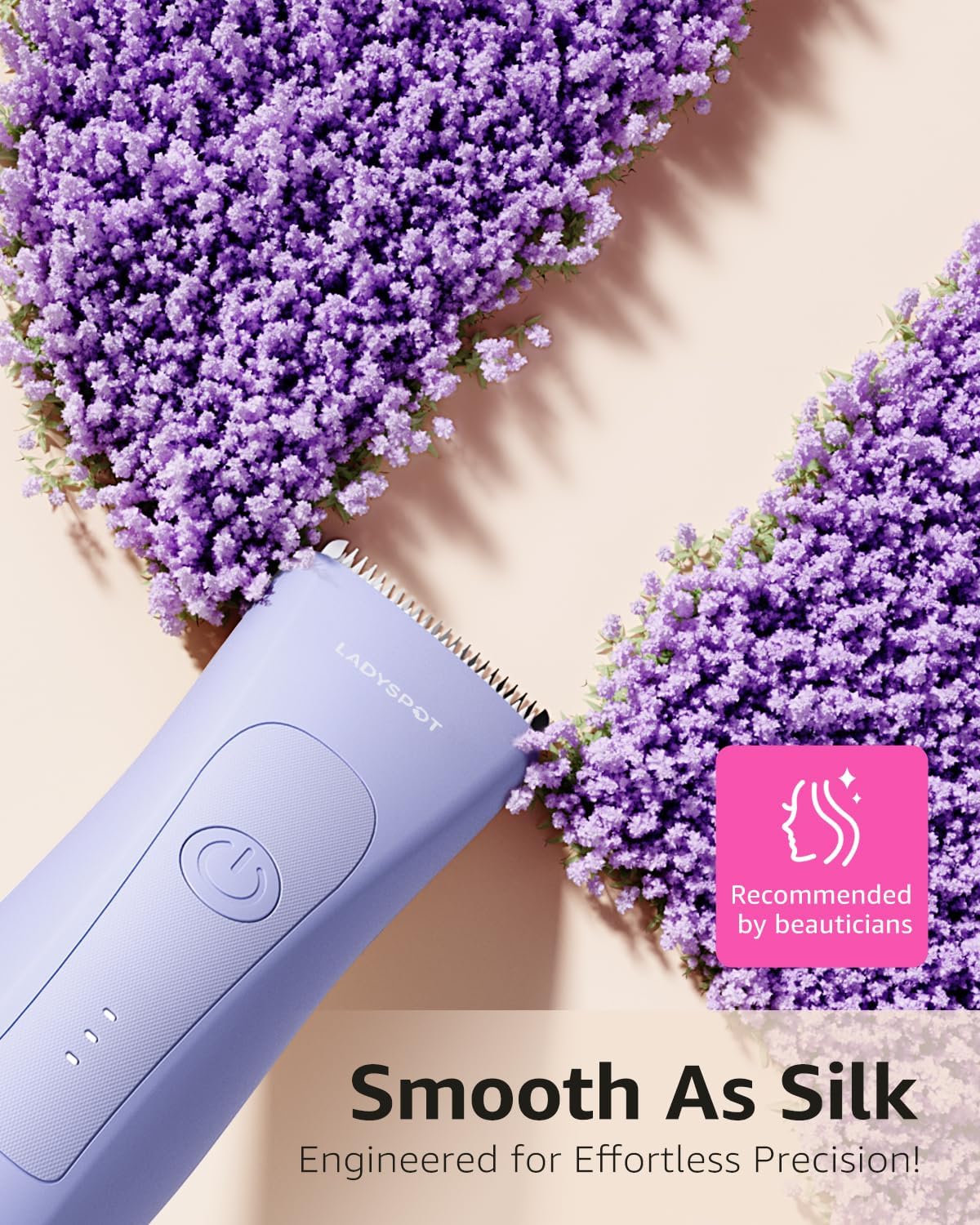 LADYSPOT HC-W003A lavender bikini trimmer with purple flowers 