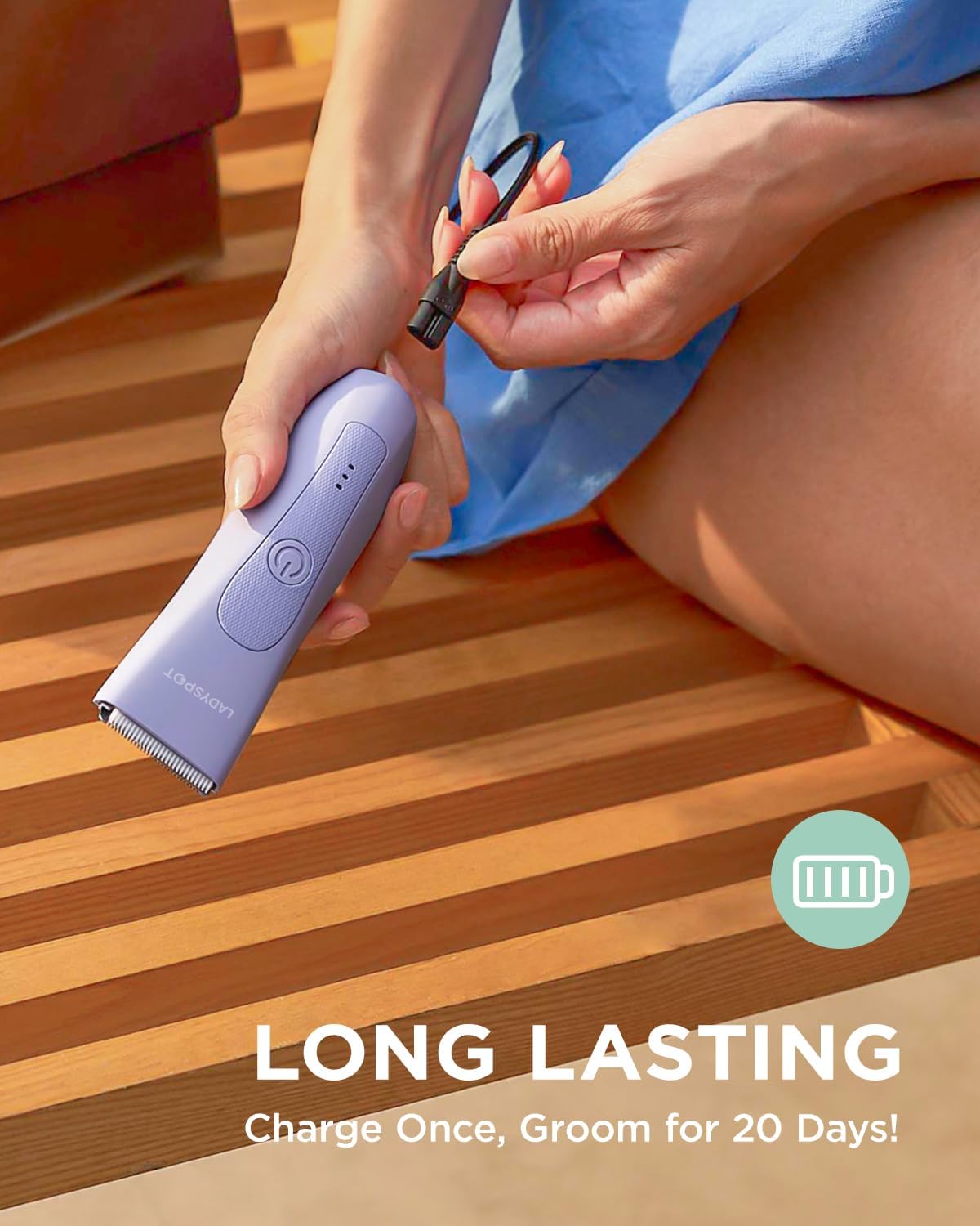 LADYSPOT HC-W003A lavender bikini trimmer charging illustration 