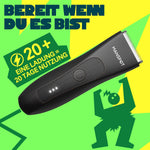 MANSPOT HC-W003A Black trimmer battery runtime graphic 