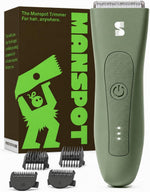 MANSPOT HC-W003A body trimmer and current English packaging front view 