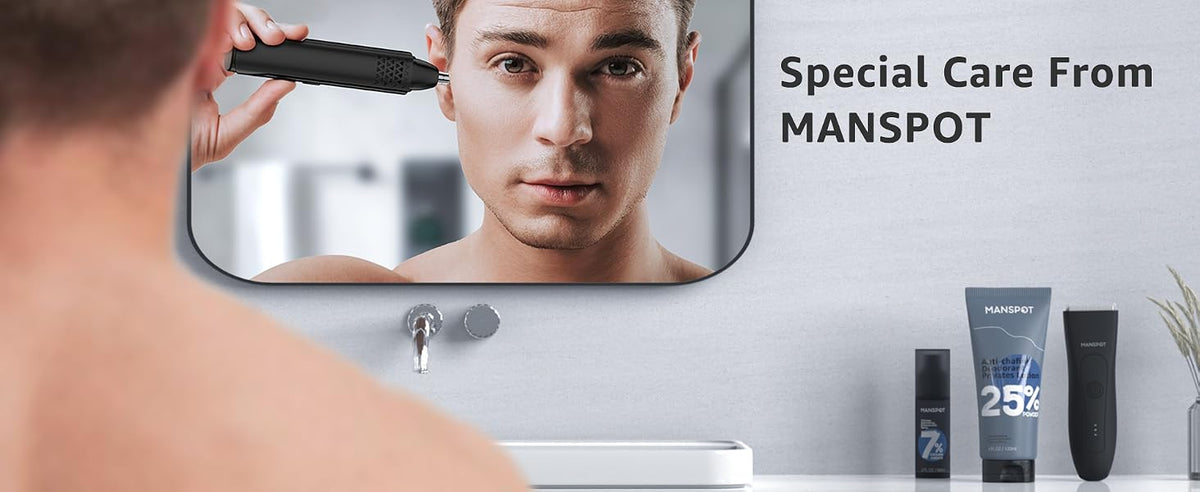 MANSPOT Vacuum Nose & Ear Hair Trimmer daily grooming routine - Amazon AU A+ 