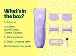 LADYSPOT Bikini Trimmer kit contents with guide combs