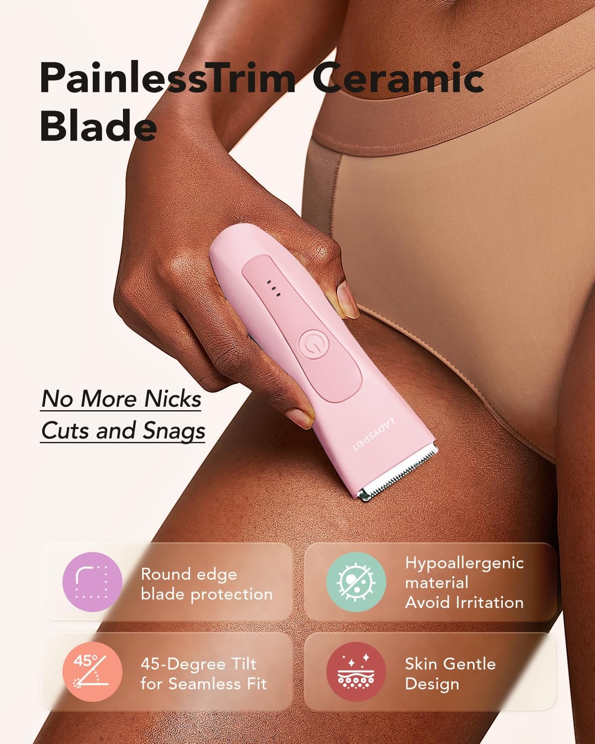 LADYSPOT HC-W003A pink bikini trimmer in use hover image 