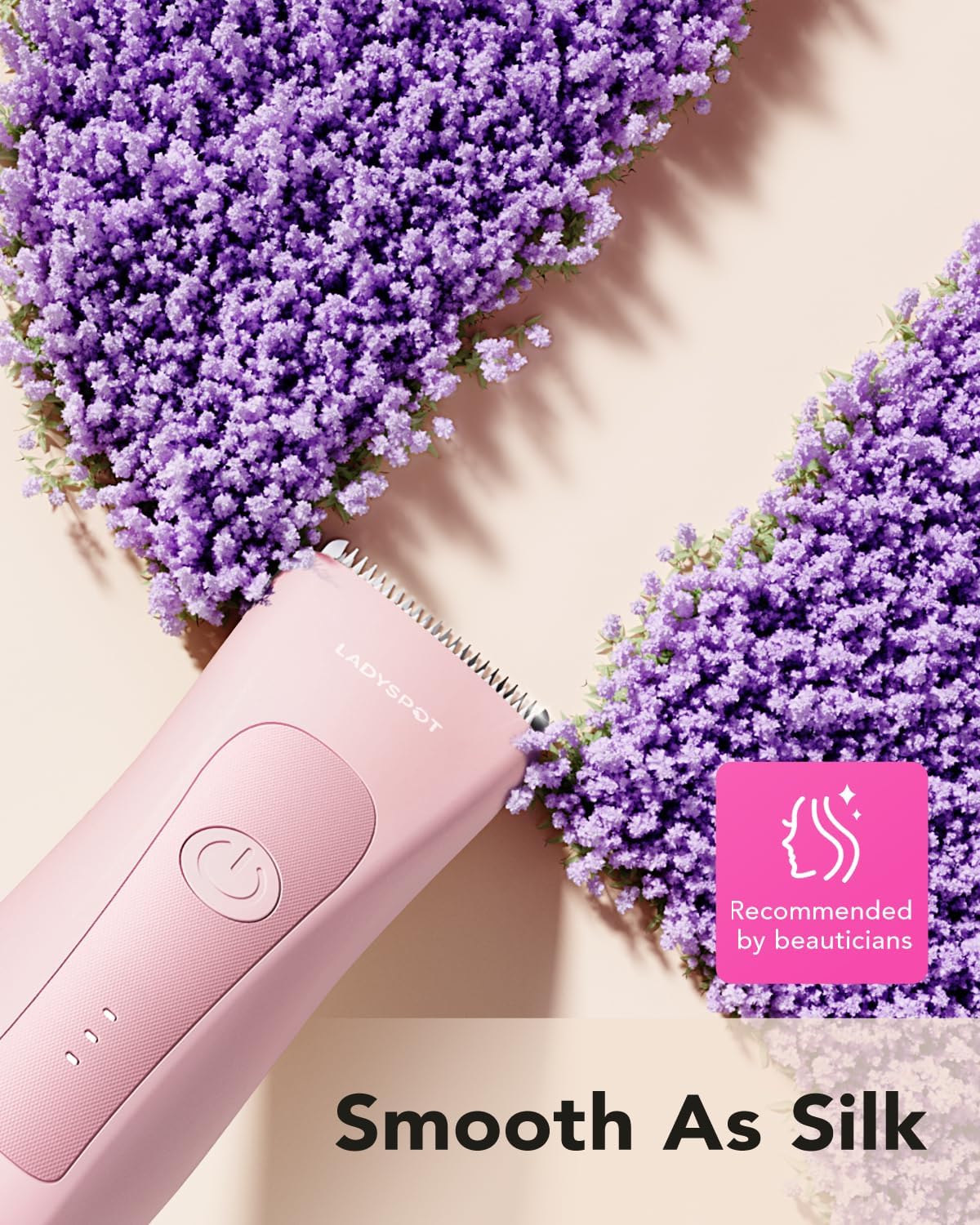 LADYSPOT HC-W003A pink bikini trimmer with purple flowers 