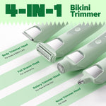 LADYSPOT green 4-in-1 bikini trimmer for women four interchangeable heads 