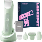LADYSPOT green 4-in-1 bikini trimmer for women front view 