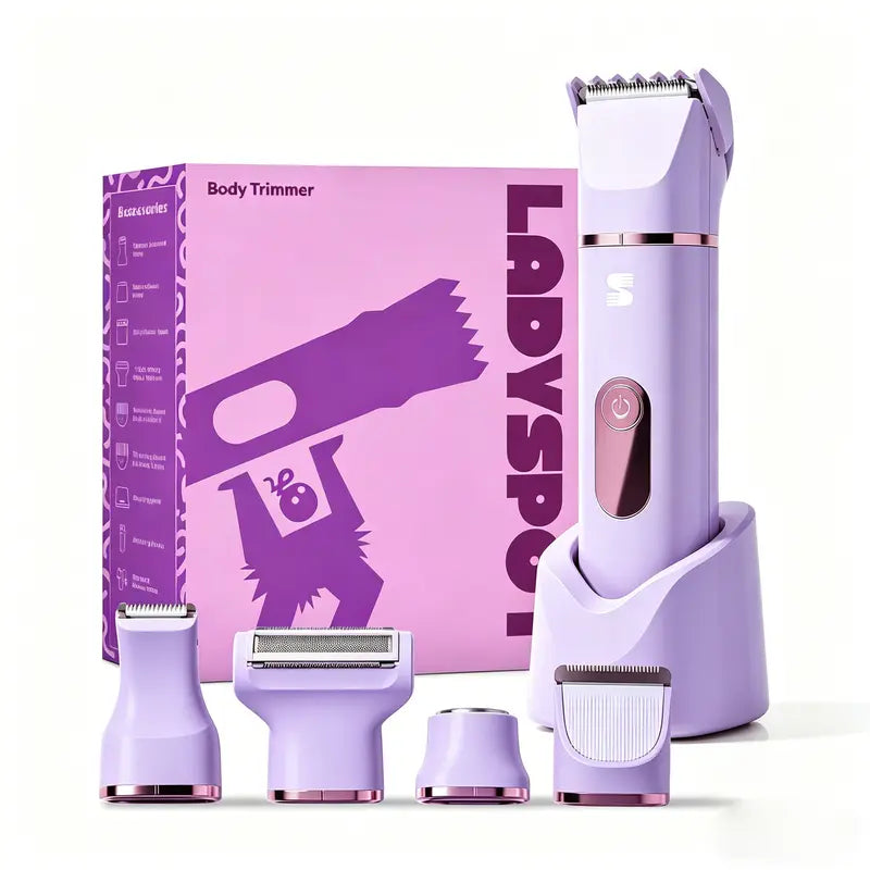 LADYSPOT lavender women's grooming kit with four interchangeable heads