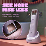 LADYSPOT purple 4-in-1 bikini trimmer for women built in mirror led light 