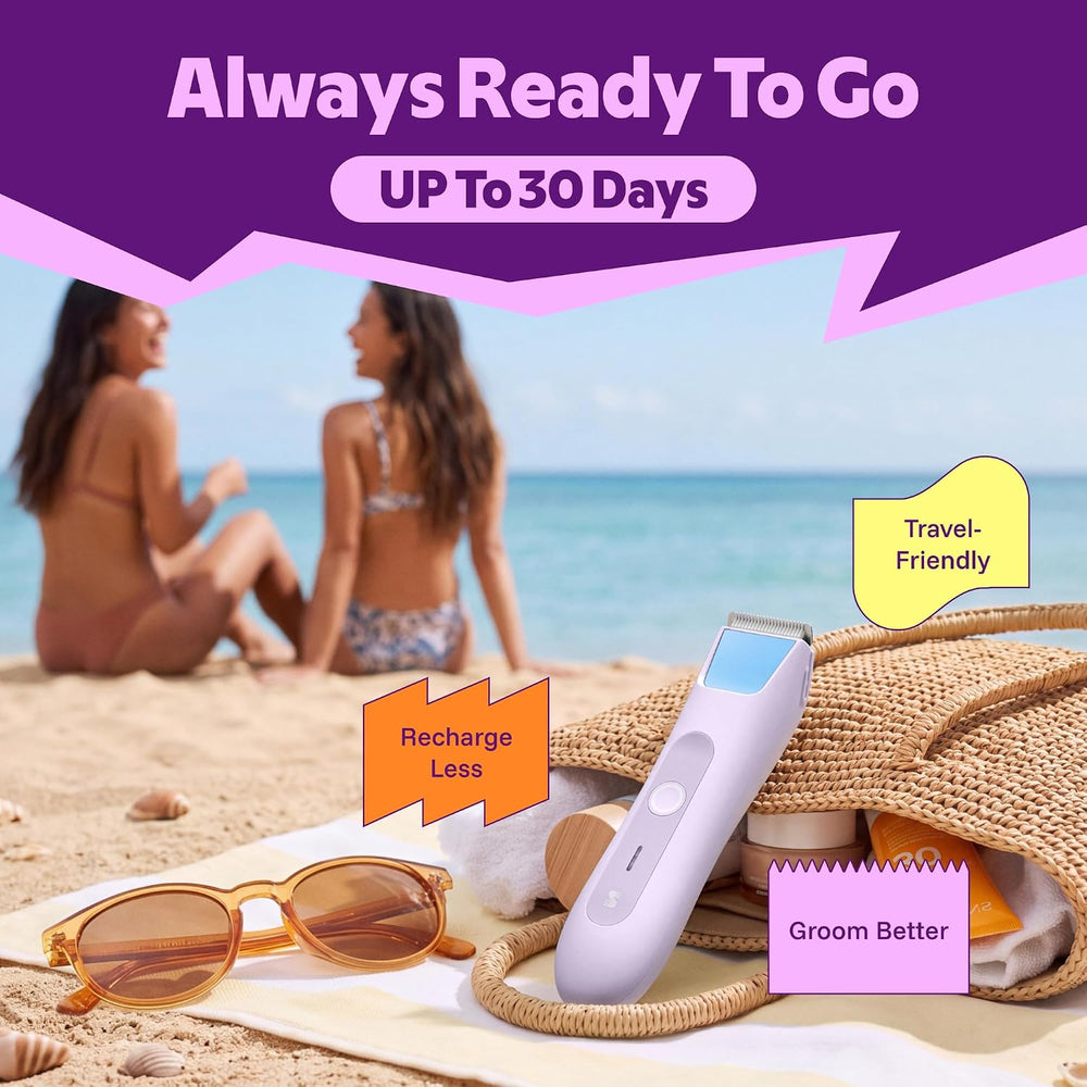 LADYSPOT purple 4-in-1 bikini trimmer for women rechargeable travel grooming 