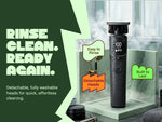 MANSPOT 6-in-1 trimmer with detachable washable heads for easier cleaning