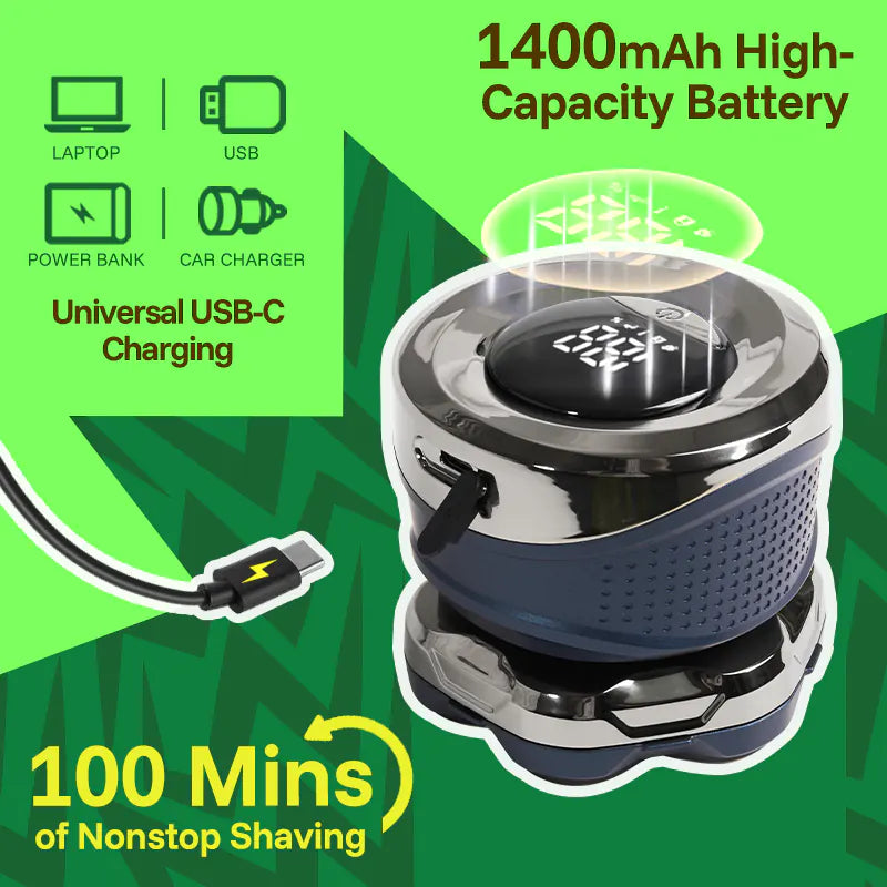 MANSPOT 7D head shaver 1400mAh battery with USB-C charging