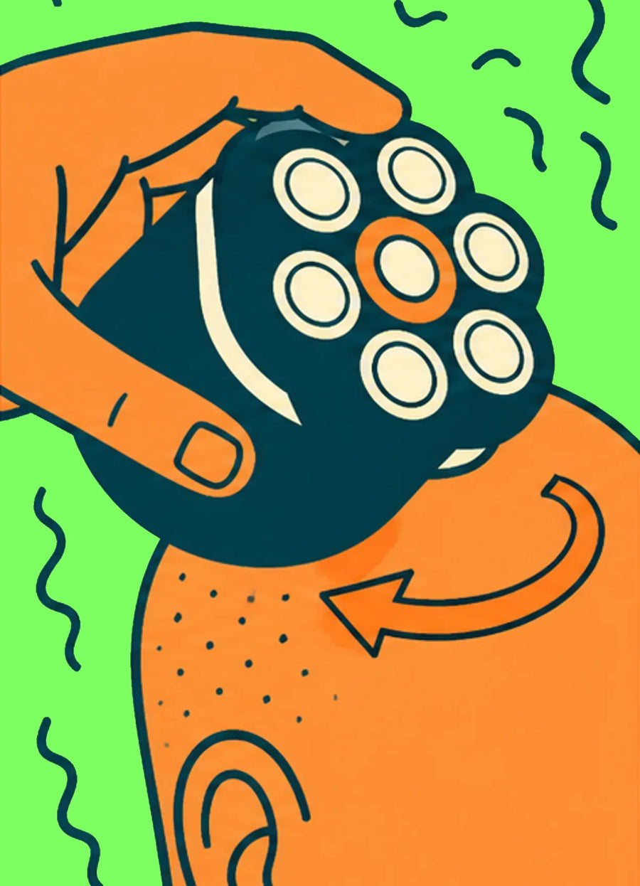 Move in slow circles across the scalp.