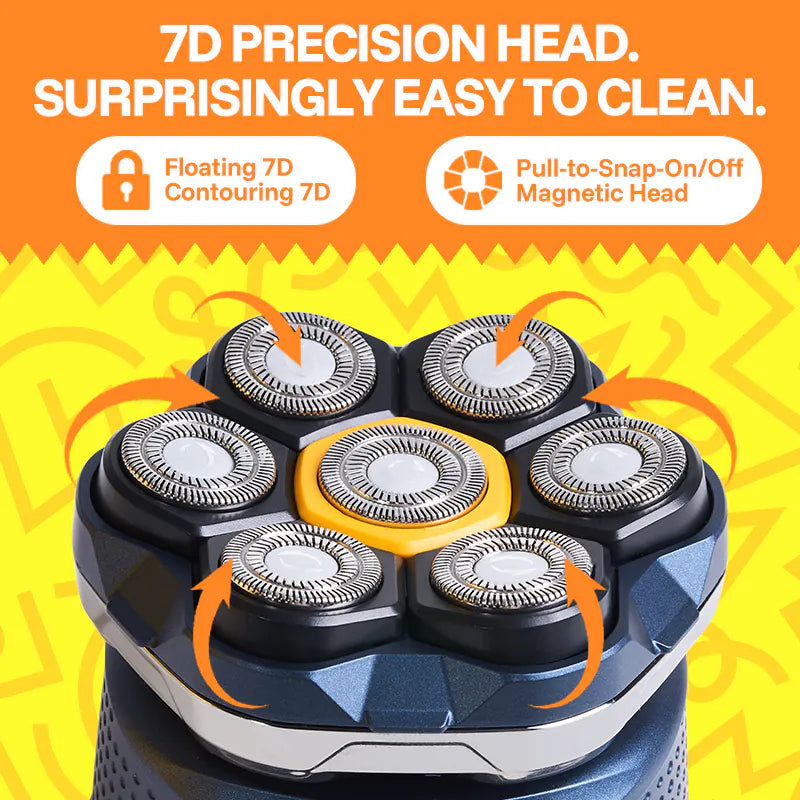 MANSPOT 7D head shaver seven floating blades contour closeup