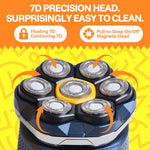 MANSPOT 7D head shaver seven floating blades contour closeup