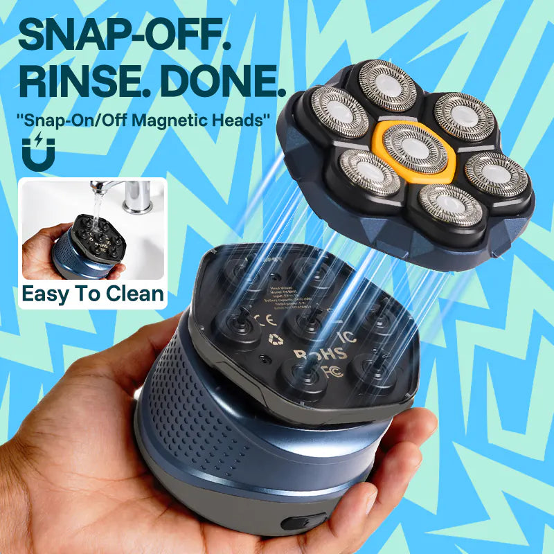 MANSPOT 7D head shaver snap-off magnetic head rinsing clean