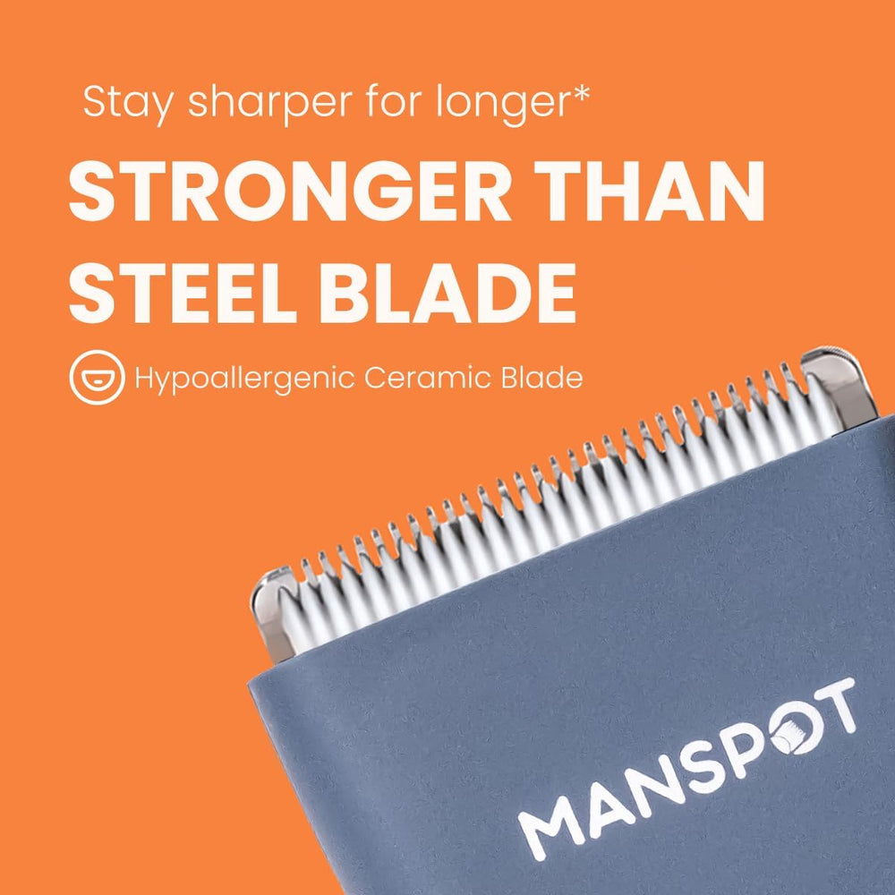 MANSPOT W003A blue body trimmer ceramic blade closeup [locale:en] 