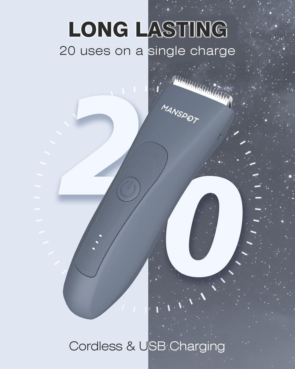 MANSPOT W003A blue body trimmer battery illustration [locale:en] 