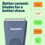 MANSPOT airy blue ceramic blade feature graphic