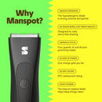 MANSPOT SpotGlide body and groin trimmer feature graphic