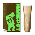 MANSPOT gold body hair trimmer with packaging