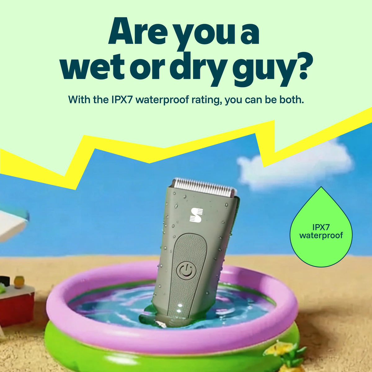 MANSPOT green IPX7 waterproof wet dry body and groin trimmer [locale:en] 