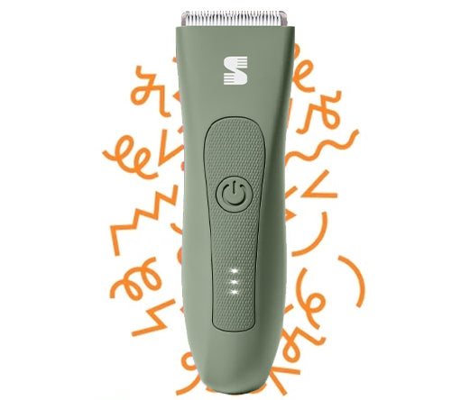 Manspot trimmer for men, Electric trimmer for body & public hair, waterproof wet/dry groin shaver, green