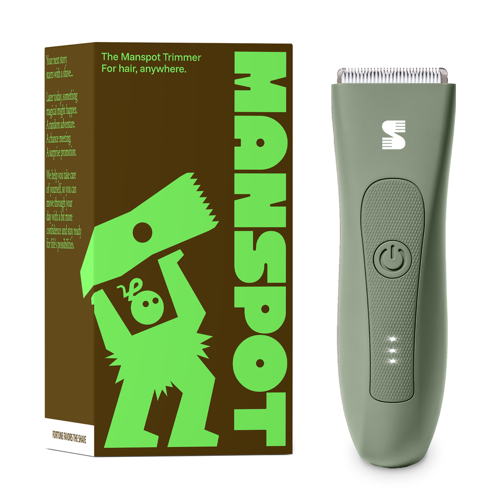 MANSPOT HC-W003A green body trimmer with current packaging front view 