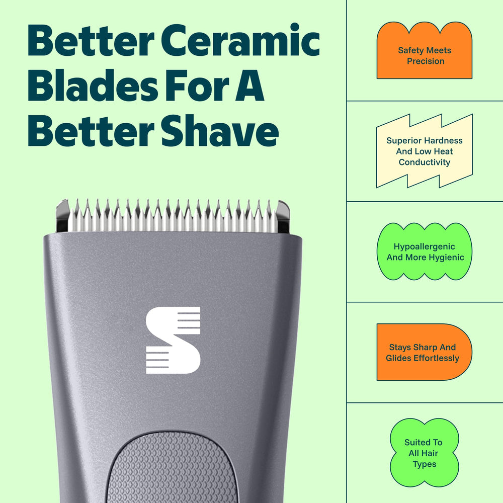 MANSPOT W003A Metallic Gray trimmer ceramic blade close-up graphic [locale:en] 
