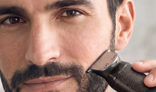Edge the beard line with the T-blade.