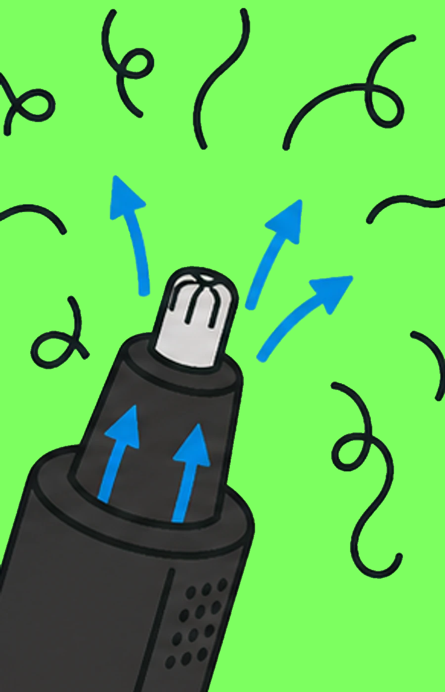 Let suction catch loose hairs.