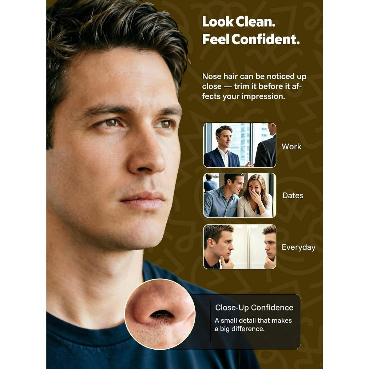 MANSPOT nose trimmer for close-up grooming confidence at work, dates and daily routines