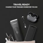 MANSPOT Type-C trimmer charger cable in a travel grooming kit