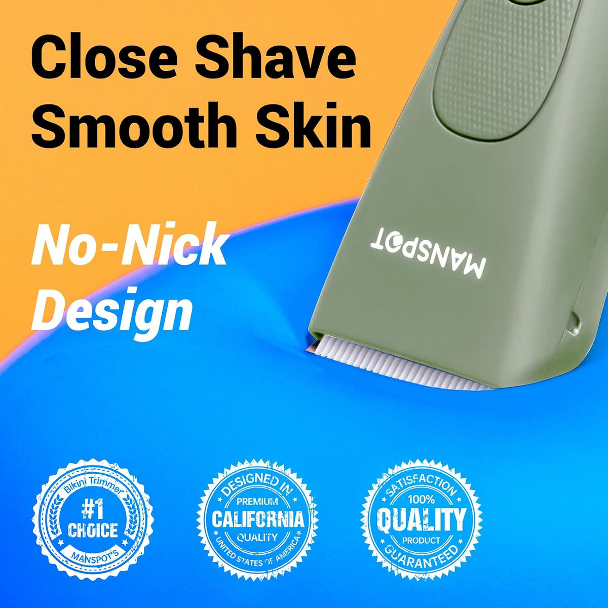 MANSPOT HC-W003A dark green body trimmer hover image on orange and blue background 