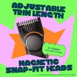 MS-2330 black beard trimmer adjustable 1 to 12 mm trimming length and magnetic attachment detail 