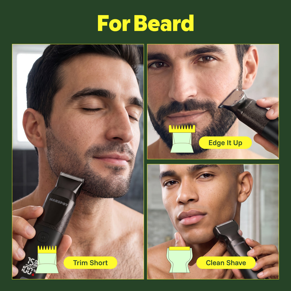 MS-2330 black beard trimmer beard trimming edging and shaving scenes 