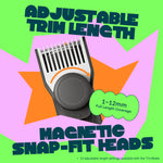 MS-2330 gray beard trimmer adjustable 1 to 12 mm trimming length and magnetic attachment detail 