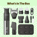 MS-2330 gray beard trimmer included trimmer heads accessories and storage dock 