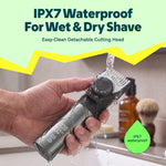 MS-2330 gray beard trimmer IPX7 wet and dry trimming and cleaning feature 